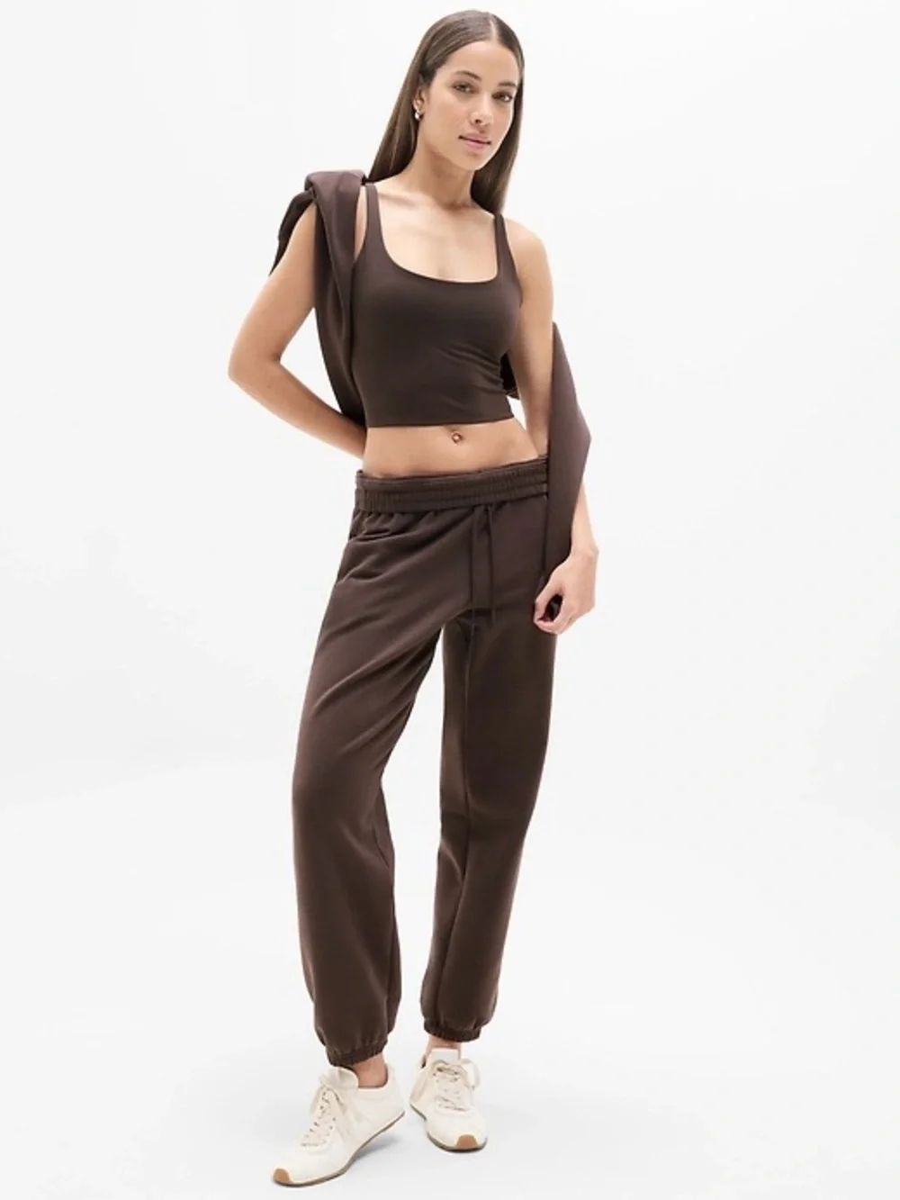 💜Athleta Bodymove Cropped Cami Tank in Truffle Size Small Lined No Padding - Picture 1 of 7